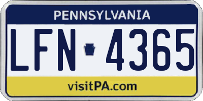 PA license plate LFN4365