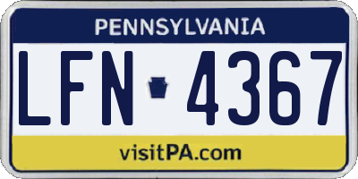 PA license plate LFN4367