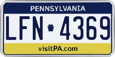 PA license plate LFN4369