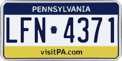 PA license plate LFN4371