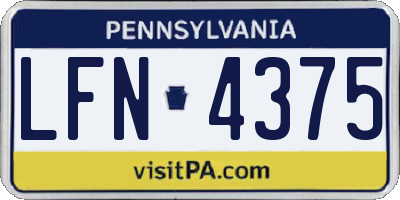 PA license plate LFN4375