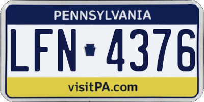 PA license plate LFN4376