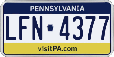 PA license plate LFN4377