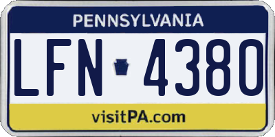 PA license plate LFN4380