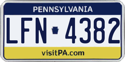 PA license plate LFN4382