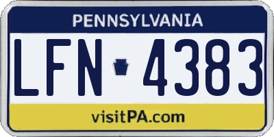 PA license plate LFN4383