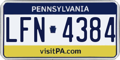 PA license plate LFN4384