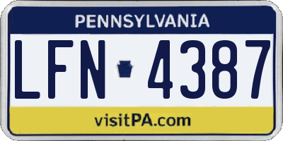 PA license plate LFN4387