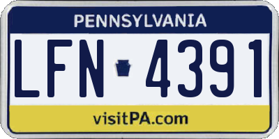 PA license plate LFN4391