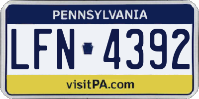 PA license plate LFN4392
