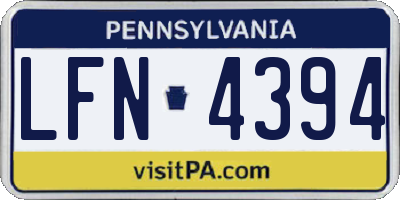 PA license plate LFN4394