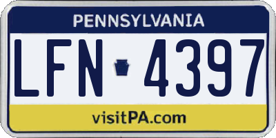 PA license plate LFN4397