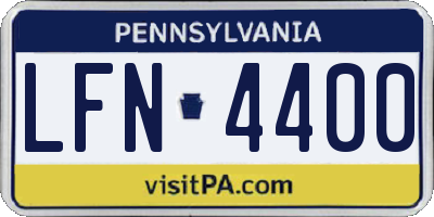 PA license plate LFN4400