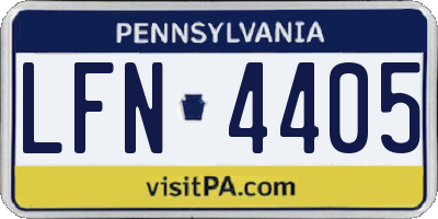 PA license plate LFN4405
