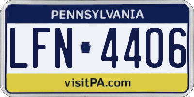 PA license plate LFN4406