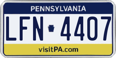 PA license plate LFN4407