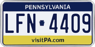 PA license plate LFN4409