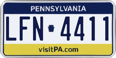PA license plate LFN4411