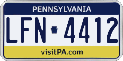 PA license plate LFN4412