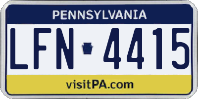 PA license plate LFN4415