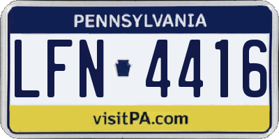 PA license plate LFN4416
