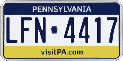 PA license plate LFN4417