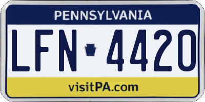 PA license plate LFN4420