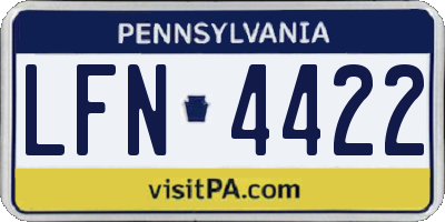 PA license plate LFN4422