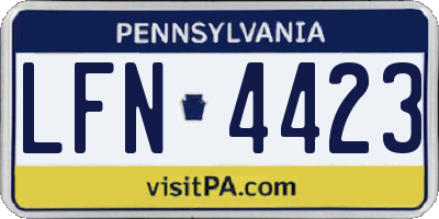 PA license plate LFN4423