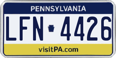 PA license plate LFN4426