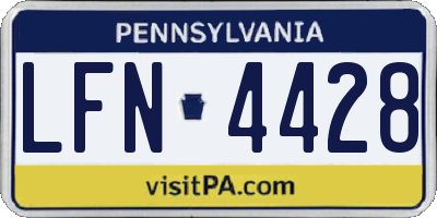 PA license plate LFN4428