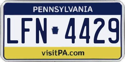 PA license plate LFN4429