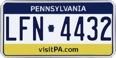 PA license plate LFN4432