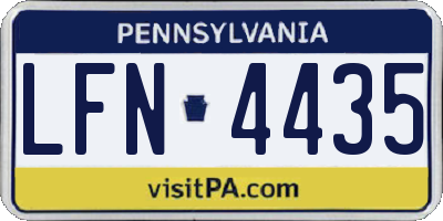 PA license plate LFN4435