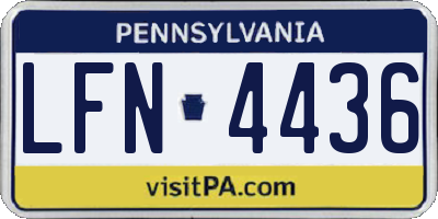 PA license plate LFN4436