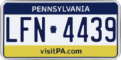 PA license plate LFN4439
