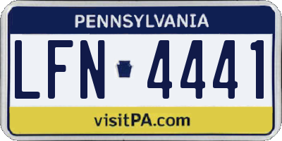 PA license plate LFN4441