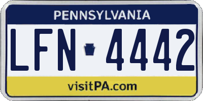 PA license plate LFN4442
