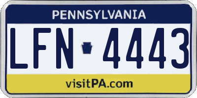 PA license plate LFN4443