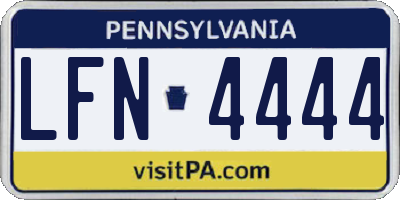 PA license plate LFN4444