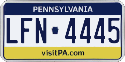 PA license plate LFN4445