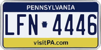 PA license plate LFN4446