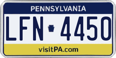 PA license plate LFN4450