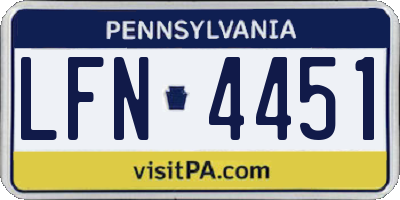 PA license plate LFN4451