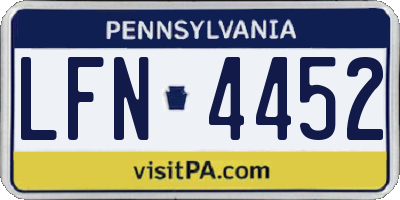 PA license plate LFN4452