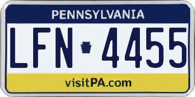 PA license plate LFN4455