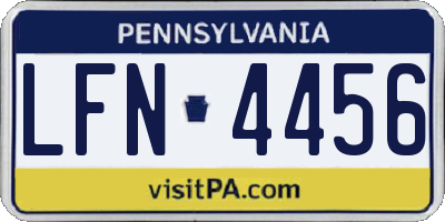 PA license plate LFN4456