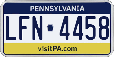 PA license plate LFN4458
