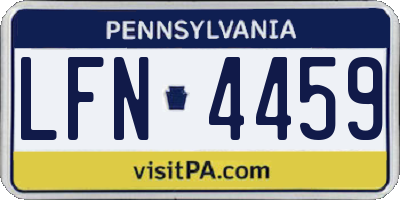 PA license plate LFN4459