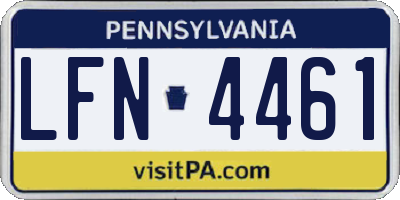 PA license plate LFN4461